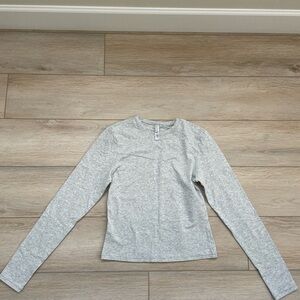 SKIMS Heather Gray Crew Neck long sleeve Top size large